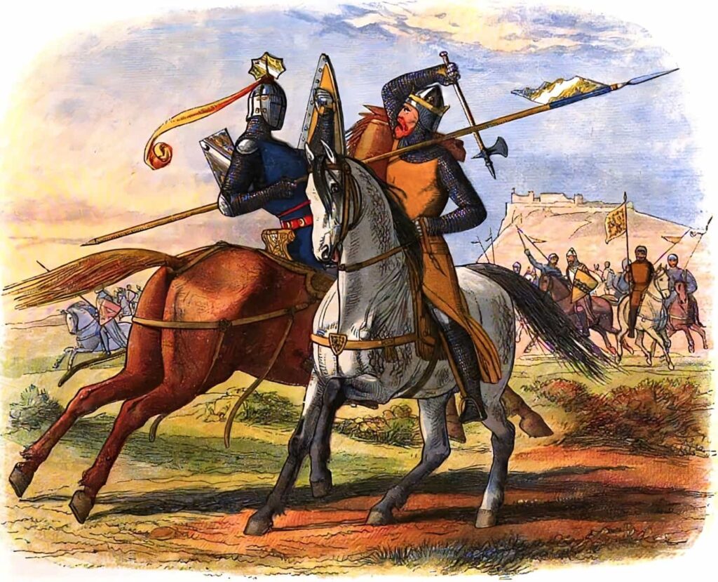 Robert Bruce, Bannockburn Muharebesi'nde Henry de Bohun'u öldürüyor.