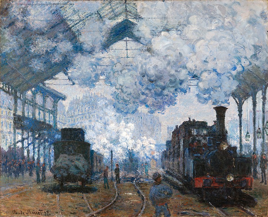 Paris'teki Saint Lazare İstasyonu, Trenin Gelişi, 1877, Cambridge'deki Fogg Sanat Müzesi (Massachusetts)
