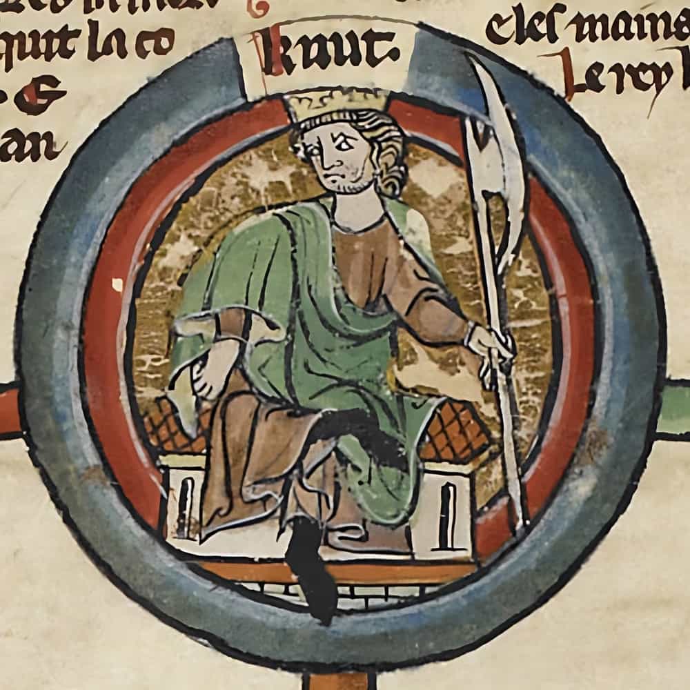 13. yüzyıl sonlarına ait İngiliz Krallarının Soyağacı Kroniği'nde Knut.e