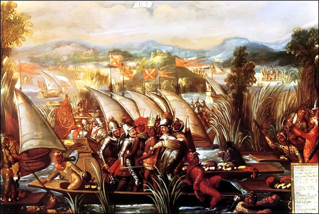 Cuauhtémoc'un yakalanışı. 17. yüzyıl, tuval üzerine yağlıboya.
