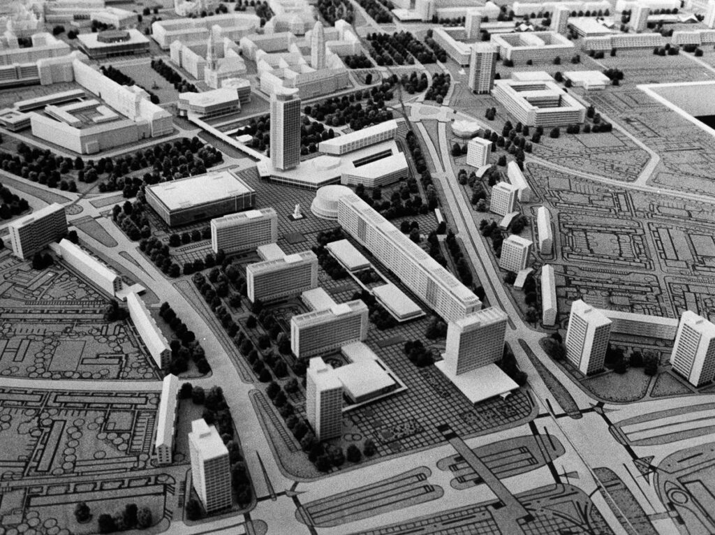 Dresden kent merkezinde planlı yapılaşmanın bir modeli.
