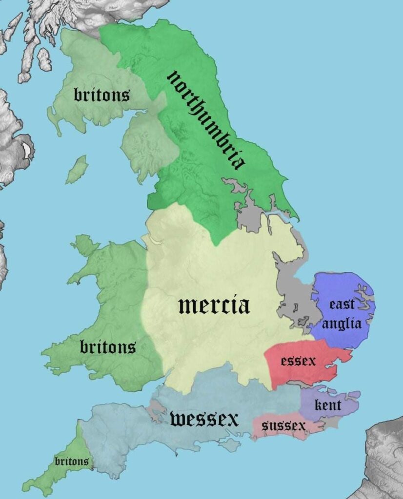 Heptarşi ya da Anglosakson Britanya'nın Yedi Krallığı, 5. yüzyıldan MS 8. yüzyıla kadar.
