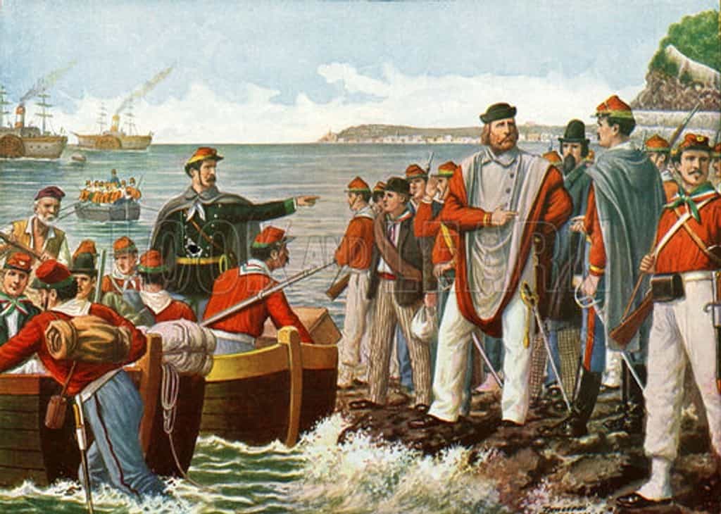 Garibaldi 1860 yılında Binler Seferi için yola çıkarken
