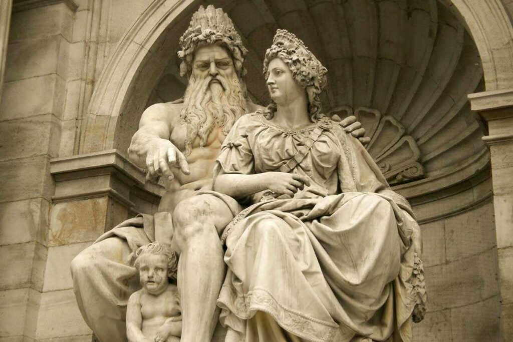 Zeus ve Hera Heykeli, Albertina Meydanı, Viyana, Avusturya, 