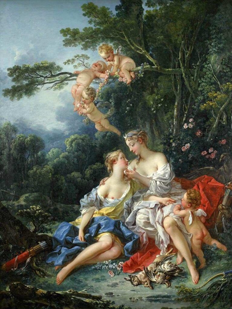 Jüpiter (Zeus) ve Callisto, François Boucher tarafından, 1744, 