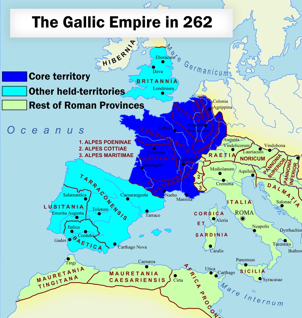 Postumus yönetimindeki Galya İmparatorluğu