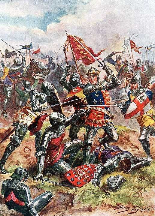1915 Agincourt Muharebesi'nde V. Henry'nin tasviri
