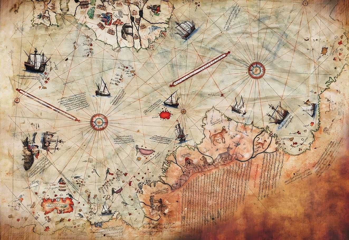 piri reis dünya haritası antartika
