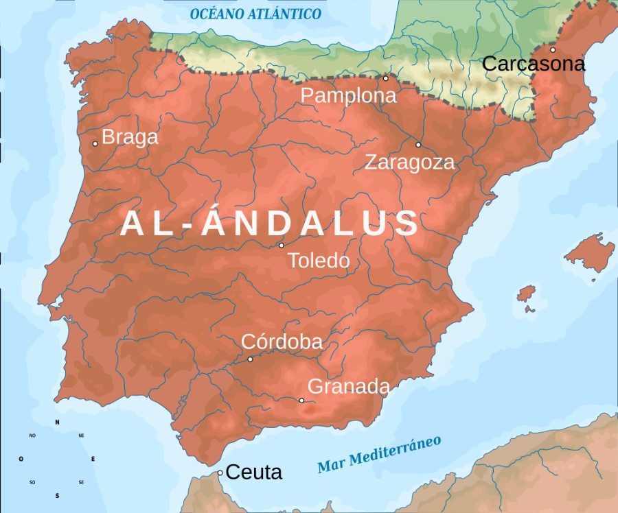 Emevi Hispania'sı MS 719 yılında en geniş halini almıştır.