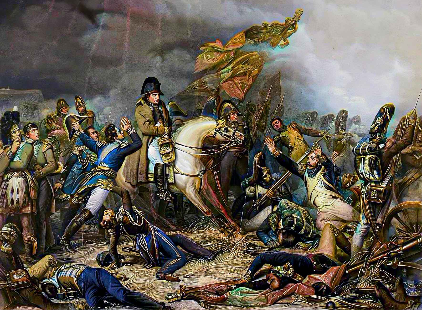 Napolyon Waterloo Muharebesi'nde at sırtında, 18 Haziran 1815.