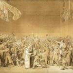 Tenis Kortu Yemini'nden Jacques-Louis David'in çizimi. David daha sonra 1793'te Ulusal Konvansiyon'da milletvekili oldu.