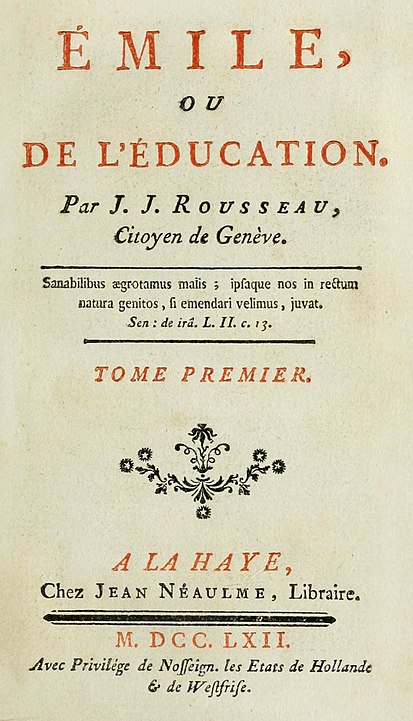 Rousseau'nun Emile'inin başlık sayfası