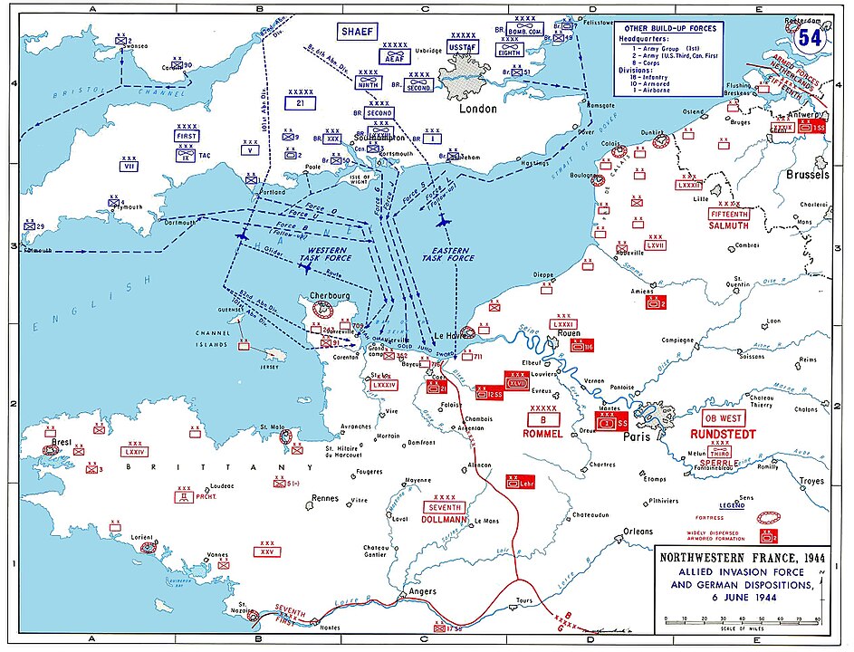 Normandiya'ya D-day saldırı rotaları