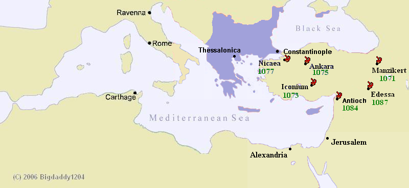 Türkler, Alp Arslan'ın 1072'deki ölümüne kadar Anadolu'ya girmediler.