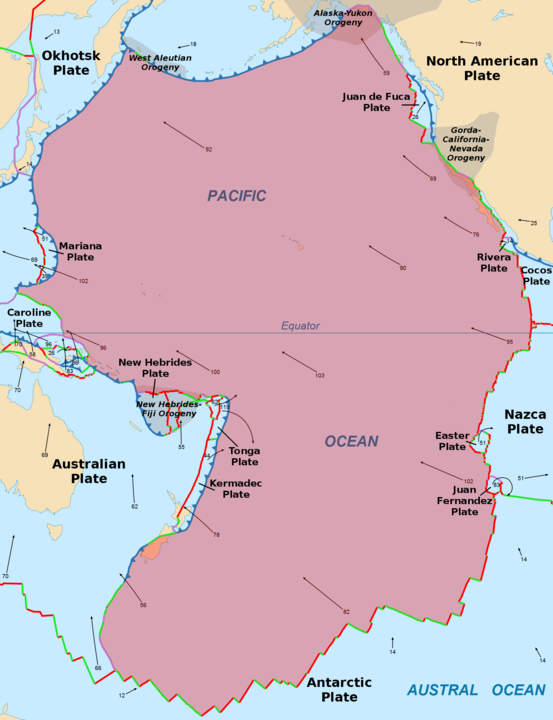 Pasifik levhasının haritası
