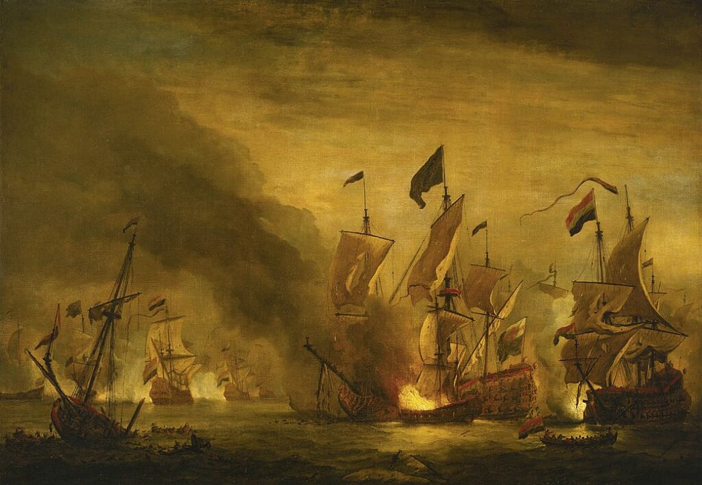 Solebay Muharebesi'nde 'Royal James'in Yakılması, 28 Mayıs 1672.