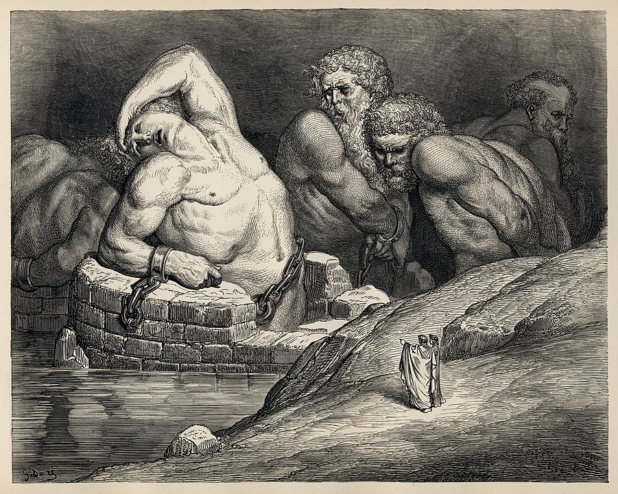 Gustave Doré'nin Dante'nin Cehennemi'ne yaptığı illüstrasyonlar, Levha LXV: Canto XXXI: Titanlar ve devler.