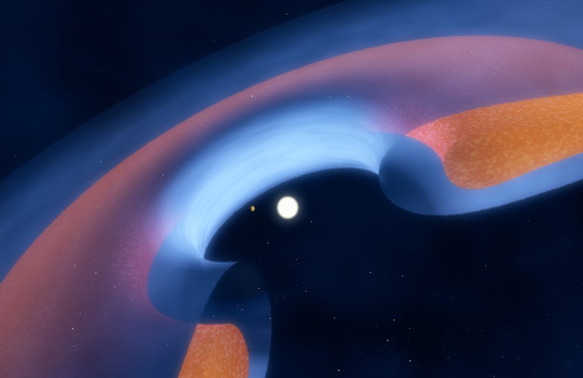 T Tauri yıldızı olan DoAr 44'teki protostar ile yığılma diski arasındaki mesafe yaklaşık 30 AU