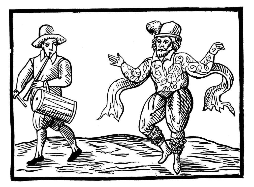 İngiliz Elizabeth dönemi palyaçosu Will Kempe, 1600'de Norwich'ten Londra'ya dans ederken.