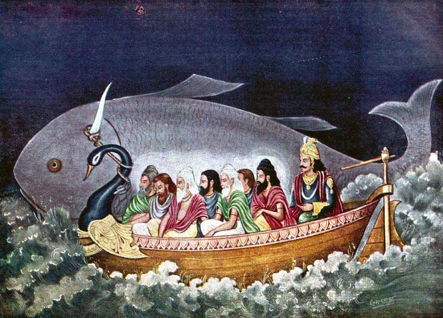 Manu ve Hinduizm'deki tufan efsanesi.
