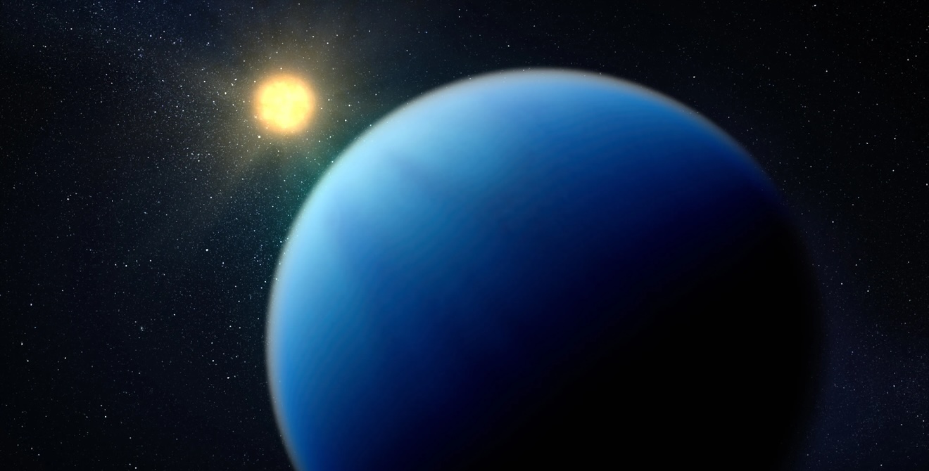 Neptün-altı dış gezegen TOI-421 b'nin sanatsal konsepti