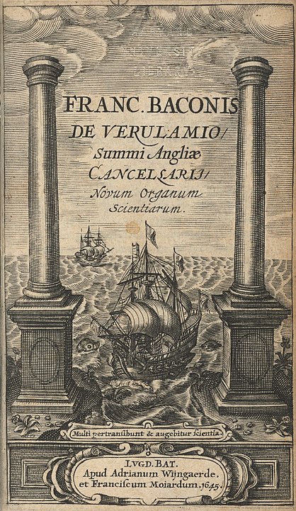 Novum Organum'un gravürlü başlık sayfası.