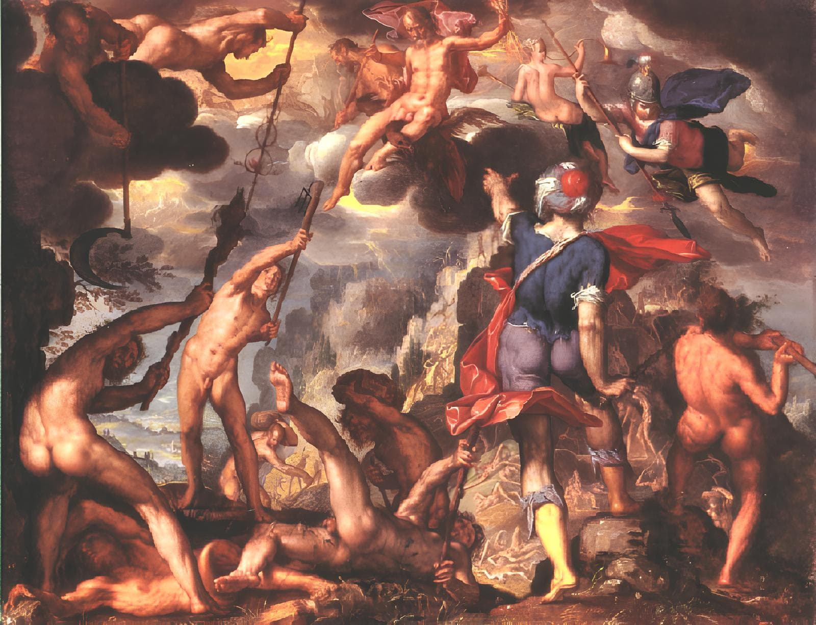 Joachim Wtewael, Tanrılar ve Titanlar Arasındaki Savaş, bakır üzerine yağlıboya, 1600