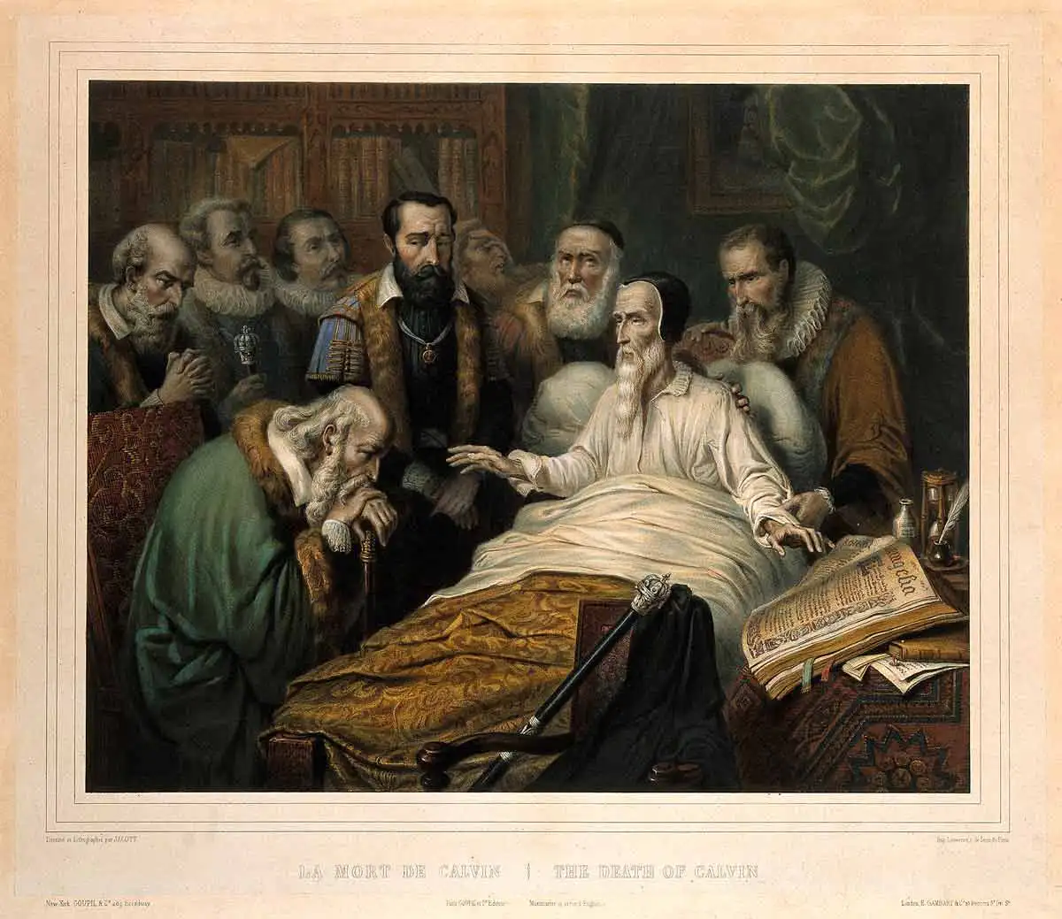 John Calvin Ölüm Döşeğinde, Jean-Julien Jacott, 1850, The Welcome Collection aracılığıyla