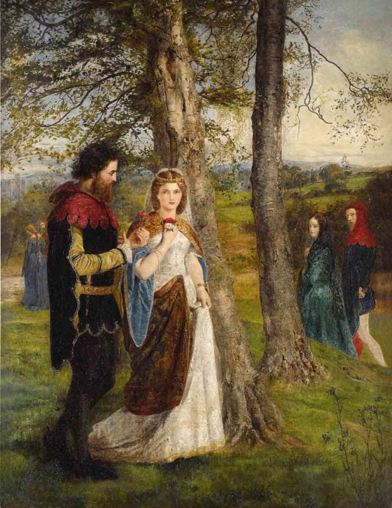 Sir Launcelot ve Kraliçe Guinevere, James Archer, 1871, Sotheby's aracılığıyla