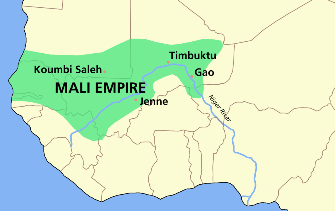 Mali İmparatorluğunun kapsamı (c. 1350)