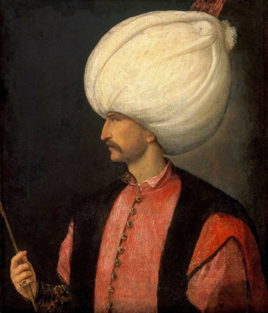 Süleyman'ın portresi. Sanatçı: Titian, 16. yüzyıl.