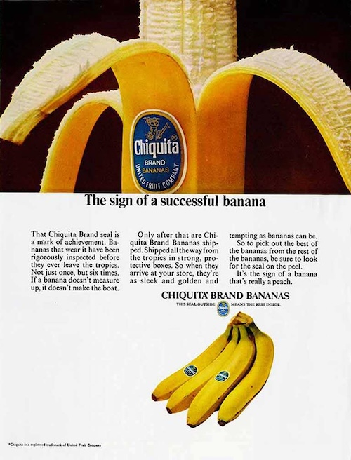 İyi bir muzun göstergesi, Chiquita Brand Bananas tarafından. Kaynak: Chiquita
