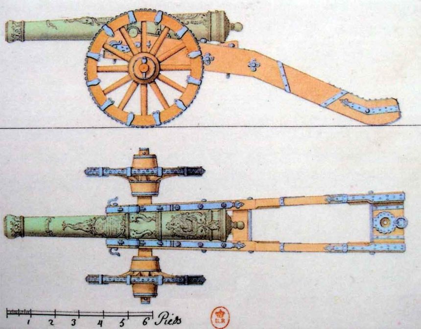 Bir Fransız topunun baskısı, c. 17.-18. yüzyıl