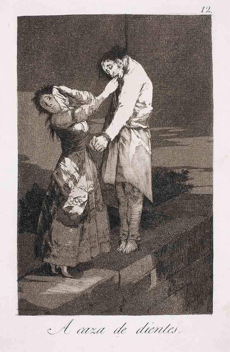 Francisco Goya'nın Diş Avı (Los Caprichos, No.12) adlı eseri