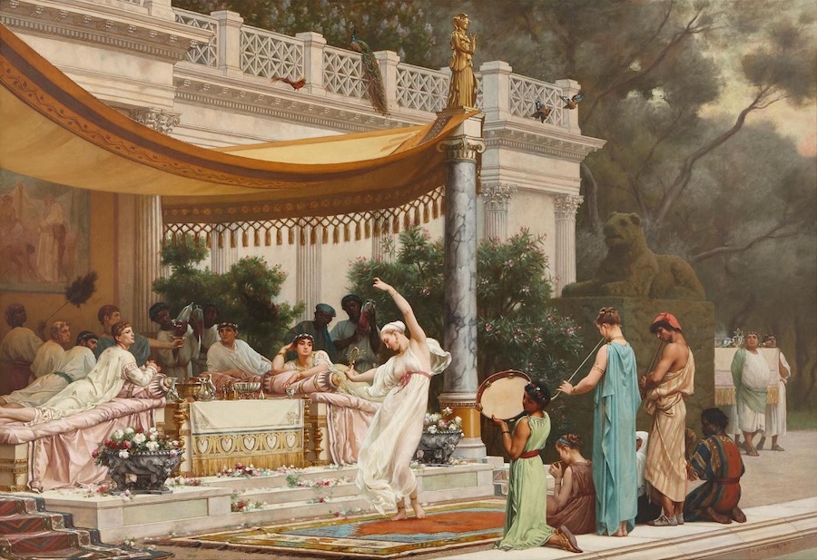 Lucullus'un evinde bir yaz yemeği (Gustave Boulanger'in tablosu, 1877)