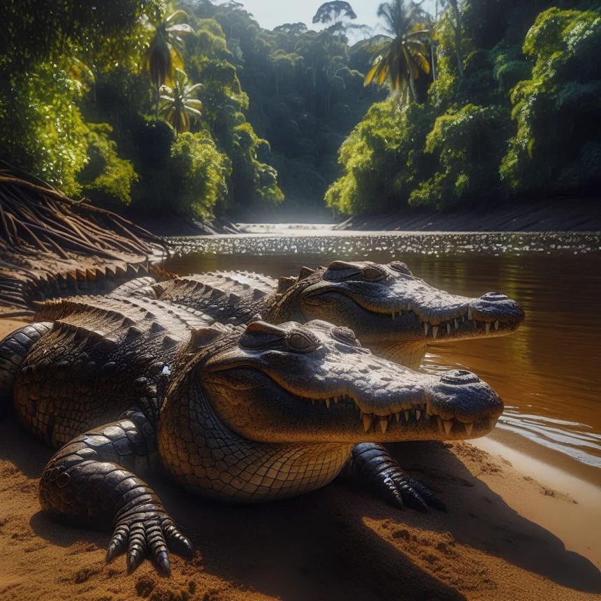 Tatlı su timsahları (Crocodylus johnstoni)