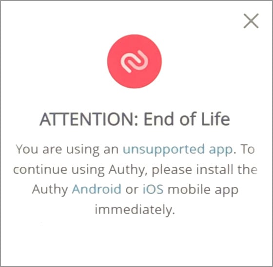 Authy uyarısı