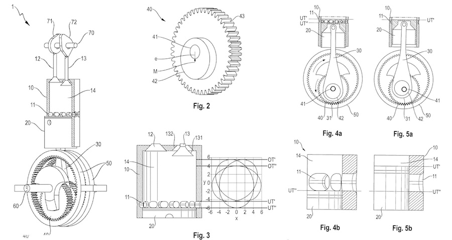 Porschenin patent basvurusundan Porschenin 6 zamanli motor tasarim patenti