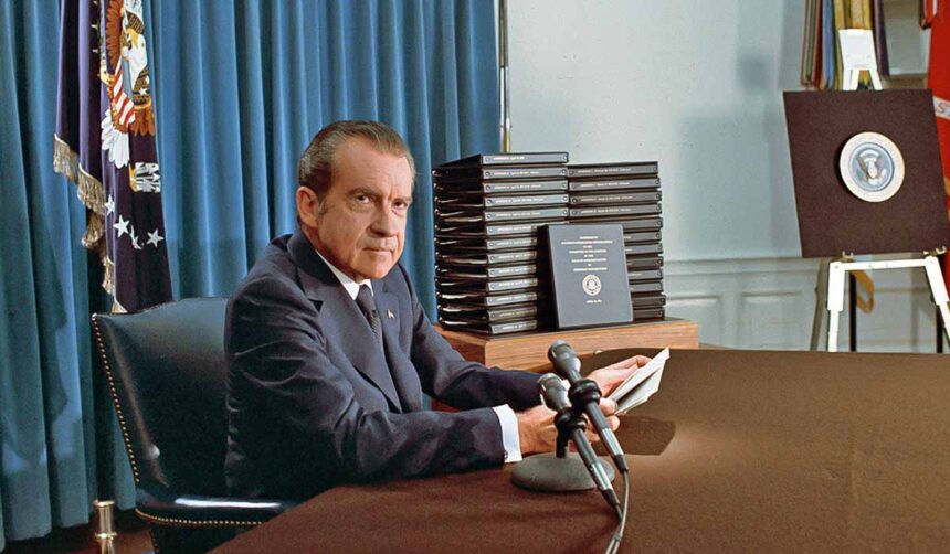 Watergate Skandalı sırasında Başkan Nixon.